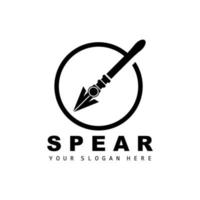 Spear Logo, Hunting Gear Design, Arrow War Weapon, Product Brand Vector