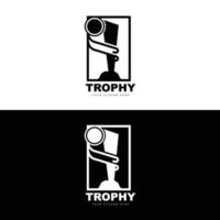 Championship Trophy Logo, Champion Award Winner Trophy Design, Vector Icon Template