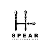 Spear Logo, Hunting Gear Design, Arrow War Weapon, Product Brand Vector