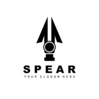 Spear Logo, Hunting Gear Design, Arrow War Weapon, Product Brand Vector