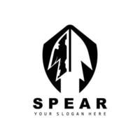 Spear Logo, Hunting Gear Design, Arrow War Weapon, Product Brand Vector