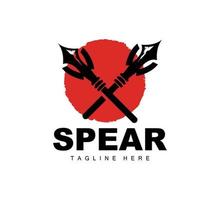 Spear Logo, Long Range Throwing Weapon Target Icon Design, Product And Company Brand Icon Illustration vector