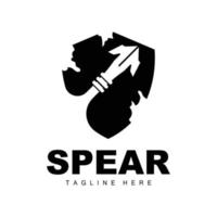 Spear Logo, Long Range Throwing Weapon Target Icon Design, Product And Company Brand Icon Illustration vector