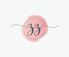 Initial ZZ feminine logo. Usable for Nature, Salon, Spa, Cosmetic and Beauty Logos. Flat Vector Logo Design Template Element.