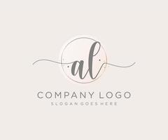 Initial AL feminine logo. Usable for Nature, Salon, Spa, Cosmetic and Beauty Logos. Flat Vector Logo Design Template Element.