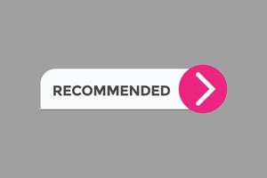 recommended button vectors.sign label speech bubble recommended vector