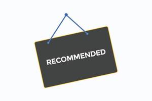recommended button vectors.sign label speech bubble recommended vector