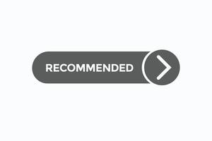 recommended button vectors.sign label speech bubble recommended vector