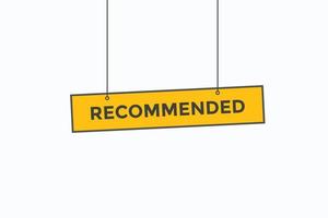 recommended button vectors.sign label speech bubble recommended vector