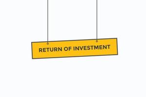 return of investment button vectors.sign label speech bubble return of investment vector