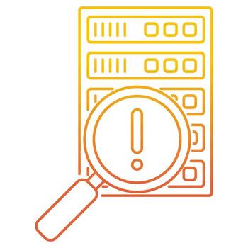 icono de servidor de error de búsqueda, adecuado para una amplia gama de proyectos creativos digitales. vector