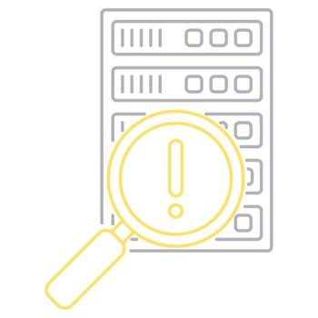 icono de servidor de error de búsqueda, adecuado para una amplia gama de proyectos creativos digitales. vector