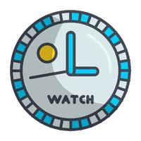 icono de reloj, adecuado para una amplia gama de proyectos creativos digitales. vector