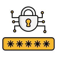 password encryption icon, suitable for a wide range of digital creative projects. vector
