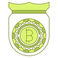 bitcoin protection icon, suitable for a wide range of digital creative projects. vector
