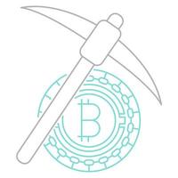 mining bitcoin icon, suitable for a wide range of digital creative projects. vector