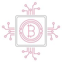 circuit with bitcoin icon, suitable for a wide range of digital creative projects. vector