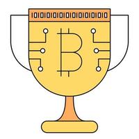 Bitcoin prize icon, suitable for a wide range of digital creative projects. vector