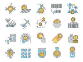 Bitcoin icons, suitable for a wide range of digital creative projects. vector