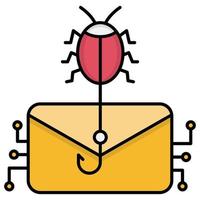 email virus attack icon, suitable for a wide range of digital creative projects. vector