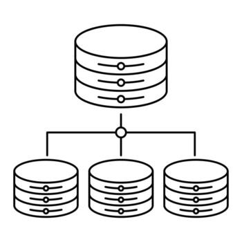 distributed database icon, suitable for a wide range of digital creative projects. vector