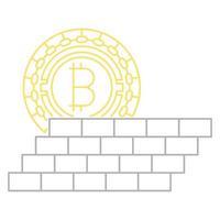 Bitcoin protection icon, suitable for a wide range of digital creative projects. vector