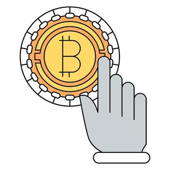 Click on bitcoin icon, suitable for a wide range of digital creative projects. vector