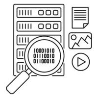 database search icon, suitable for a wide range of digital creative projects. vector