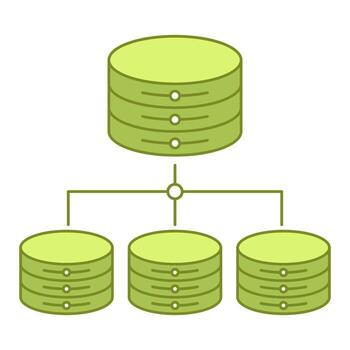 distributed database icon, suitable for a wide range of digital creative projects. vector