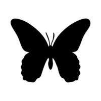 Butterfly in black color on a white background for printing and design. Vector illustration.