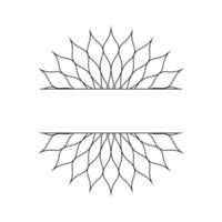 Abstract linear template in the form of a snowflake or a flower for the design of cards, invitations. Vector illustration.