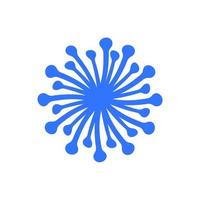 Blue bacteria icon, pistils, stamens on a white background. Vector illustration.