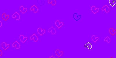 Light Purple, Pink vector texture with lovely hearts.