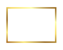 Gold shiny glowing vintage frame with transparent background png