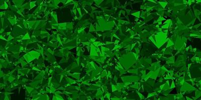 Dark Green vector texture with random triangles.