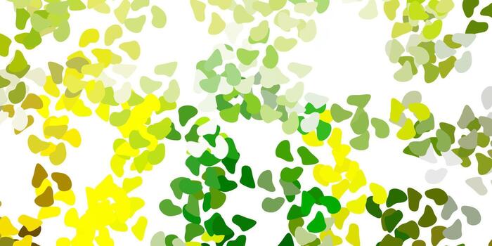 plantilla de vector verde claro, amarillo con formas abstractas.