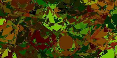Dark Green, Yellow vector backdrop with triangles, lines.