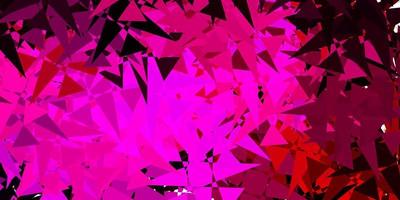 Dark Pink vector backdrop with triangles, lines.