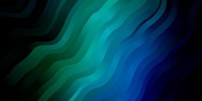 Dark Blue, Green vector background with bent lines.