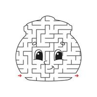 Abstract maze. Game for kids. Puzzle for children. Labyrinth conundrum. Find the right path. Education worksheet. vector