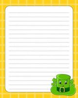 Lined sheet template. Handwriting paper. For diary, checklist, planner, wish list. St. Patrick's day. Vector illustration.