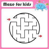 Abstract maze. Game for kids. Puzzle for children. cartoon style. Labyrinth conundrum. Find the right path. Cute character. Vector illustration.