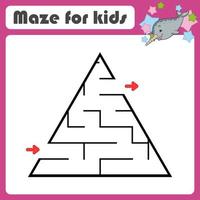 Abstract maze. Game for kids. Puzzle for children. cartoon style. Labyrinth conundrum. Color vector illustration. Find the right path. Cute character.