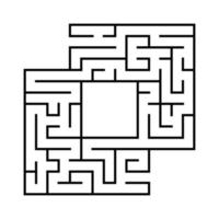 Square maze. Game for kids. Funny labyrinth. Education developing worksheet. Activity page. Puzzle for children. Riddle for preschool. Logical conundrum. Vector illustration.