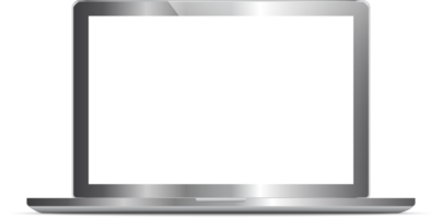 Silver laptop isolated png