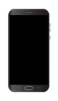 Modern black touchscreen cellphone tablet smartphone isolated png