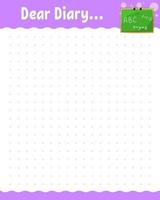 Lined sheet template. Handwriting paper. For diary, planner, checklist, wish list. Vector illustration.