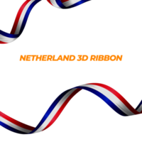 Ribbon with netherland flag color 3d png