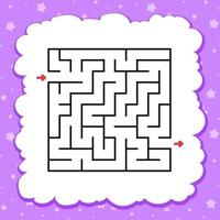 Abstract square maze. Game for kids. Puzzle for children. Labyrinth conundrum. Find the right path. Vector illustration.