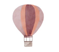 pink watercolor hot air balloon illustration png